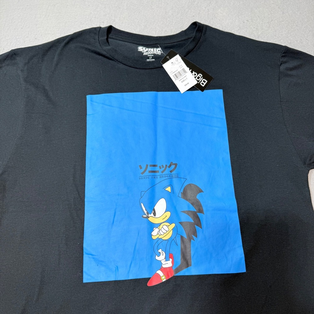 NWT Sonic The Hedgehog‎ Graphic T Shirt Black LT Mens, Sega, Japan, Video Games